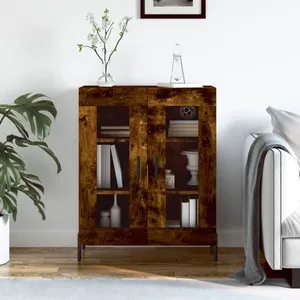 vidaXL Buffet chêne fumé 69,5x34x90 cm bois d'ingénierie pas cher