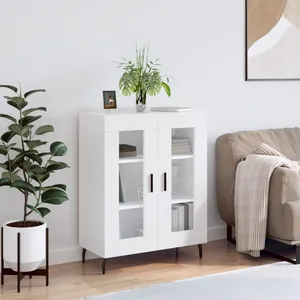 vidaXL Buffet blanc 69,5x34x90 cm bois d'ingénierie pas cher