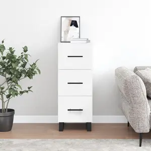 vidaXL Buffet blanc 34,5x34x90 cm bois d'ingénierie pas cher