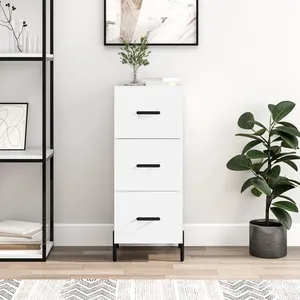 vidaXL Buffet blanc 34,5x34x90 cm bois d'ingénierie pas cher