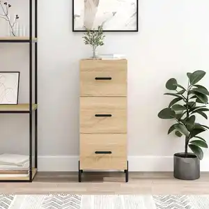 vidaXL Buffet Chêne sonoma 34,5x34x90 cm Bois d'ingénierie pas cher
