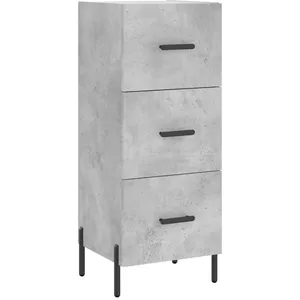 vidaXL Buffet Gris béton 34,5x34x90 cm Bois d'ingénierie pas cher