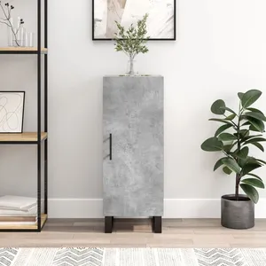 vidaXL Buffet Gris béton 34,5x34x90 cm Bois d'ingénierie pas cher