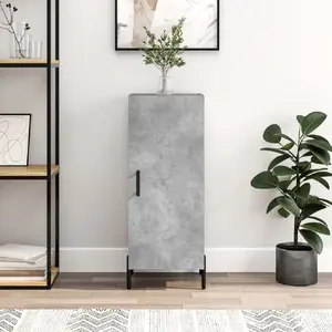 vidaXL Buffet Gris béton 34,5x34x90 cm Bois d'ingénierie pas cher