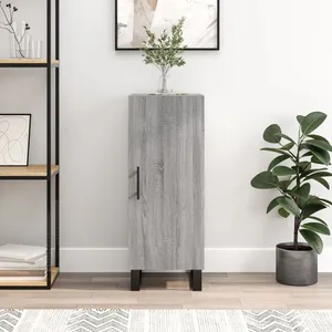 vidaXL Buffet Sonoma gris 34,5x34x90 cm Bois d'ingénierie pas cher