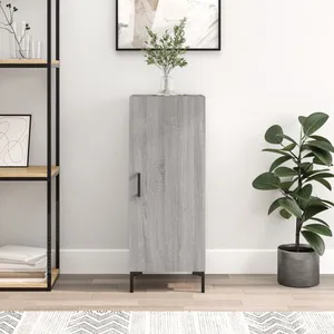 vidaXL Buffet Sonoma gris 34,5x34x90 cm Bois d'ingénierie pas cher