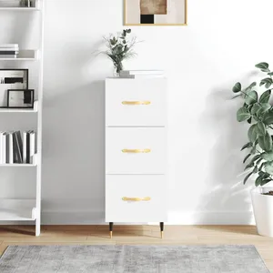 vidaXL Buffet blanc 34,5x34x90 cm bois d'ingénierie pas cher