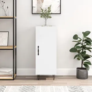 vidaXL Buffet blanc 34,5x34x90 cm bois d'ingénierie pas cher