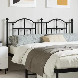 vidaXL Tête de lit métal noir 140 cm pas cher