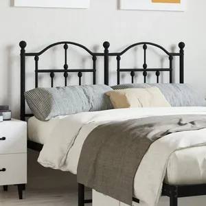vidaXL Tête de lit métal noir 120 cm pas cher