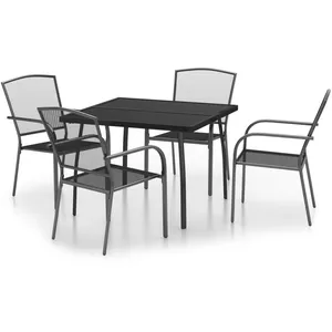 vidaXL Ensemble à manger de jardin 5 pcs anthracite acier pas cher