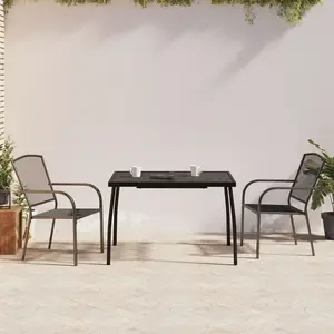 Comparateur de prix : vidaXL Ensemble à manger de jardin 3 pcs anthracite acier