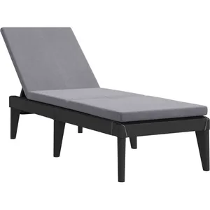 Comparateur de prix : vidaXL Chaise longue avec coussin anthracite 186x60x29 cm PP