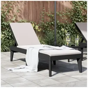 vidaXL Chaise longue anthracite 186x60x29 cm PP pas cher