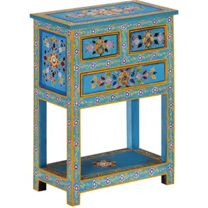 vidaXL Buffet turquoise 55x30x76 cm bois massif de manguier