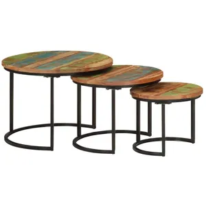 Comparateur de prix : vidaXL Tables gigognes 3 pcs bois massif de récupération