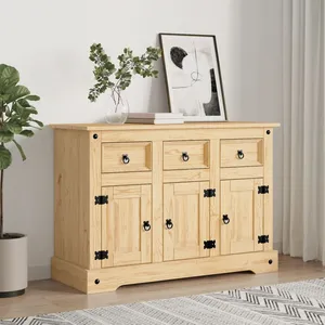 vidaXL Buffet Corona marron 112x43x78 cm bois massif pin mexicain pas cher