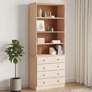 Comparateur de prix : vidaXL Bibliothèque avec tiroirs ALTA 77x35x186,5cm bois massif de pin