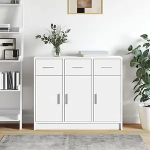 vidaXL Buffet blanc 91x28x75 cm bois d'ingénierie pas cher