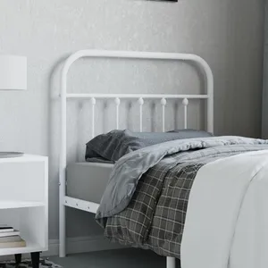 vidaXL Tête de lit métal blanc 90 cm pas cher