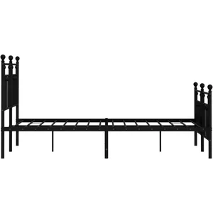 vidaXL Cadre de lit métal avec tête de lit/pied de lit noir 120x190 cm pas cher