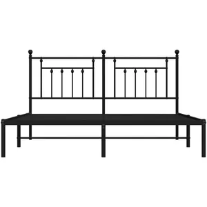 vidaXL Cadre de lit métal avec tête de lit noir 183x213 cm pas cher
