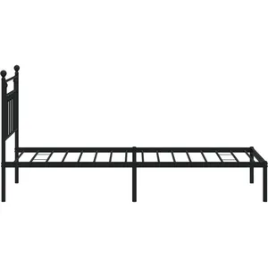 vidaXL Cadre de lit métal avec tête de lit noir 80x200 cm pas cher