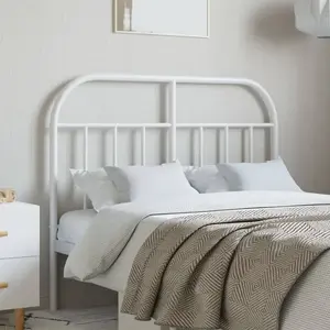 vidaXL Tête de lit métal blanc 120 cm pas cher