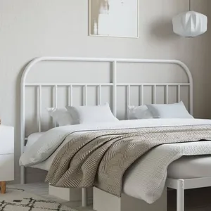 vidaXL Tête de lit métal blanc 160 cm pas cher