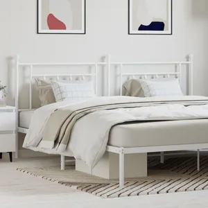 vidaXL Tête de lit métal blanc 193 cm pas cher