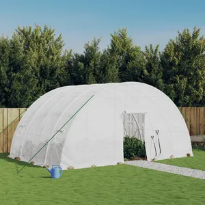vidaXL Serre avec cadre en acier blanc 24 m² 6x4x2,85 m