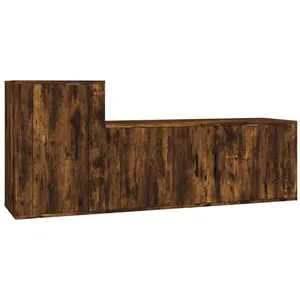vidaXL Ensemble de meubles TV 2 pcs Chêne fumé Bois d'ingénierie pas cher