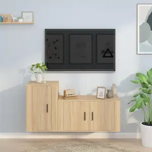 vidaXL Ensemble de meubles TV 2 pcs chêne sonoma bois d'ingénierie pas cher