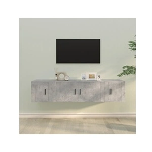 vidaXL Ensemble de meubles TV 3 pcs Gris béton Bois d'ingénierie pas cher
