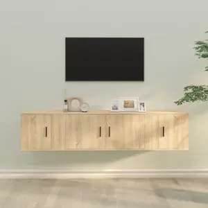 VIDAXL Ensemble de meubles TV 3 pcs Chêne sonoma Bois d'ingénierie pas cher