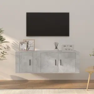 vidaXL Ensemble de meubles TV 2 pcs gris béton bois d'ingénierie pas cher