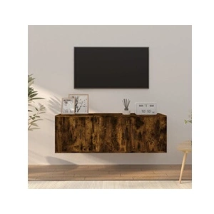 Comparateur de prix : VIDAXL Ensemble de Meubles TV 2 pcs, Armoires de Télévision avec Portes, Meubles Télé Salon Salle de Séjour, Moderne, Chêne Fumé Bois d'Ingénierie