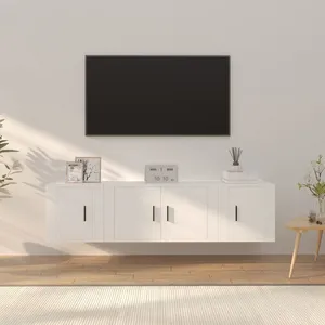 Comparateur de prix : vidaXL Ensemble de meubles TV 3 pcs Blanc Bois d'ingénierie