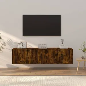 vidaXL Ensemble de meubles TV 3 pcs Chêne fumé Bois d'ingénierie pas cher