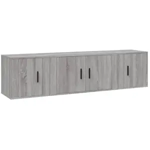 vidaXL Ensemble de meubles TV 3 pcs Sonoma gris Bois d'ingénierie pas cher