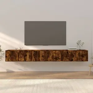 vidaXL Meubles TV muraux 3 pcs chêne fumé 100x34,5x40 cm pas cher