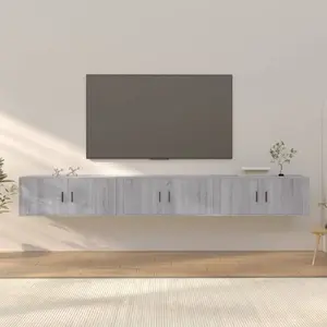 vidaXL Meubles TV muraux 3 pcs sonoma gris 100x34,5x40 cm pas cher