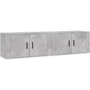vidaXL Meubles TV muraux 2 pcs gris béton 80x34,5x40 cm pas cher