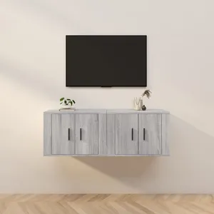 vidaXL Meubles TV muraux 2 pcs sonoma gris 57x34,5x40 cm pas cher
