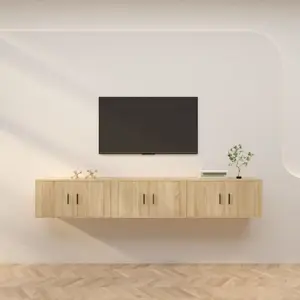 Comparateur de prix : vidaXL Meubles TV muraux 3 pcs chêne sonoma 80x34,5x40 cm