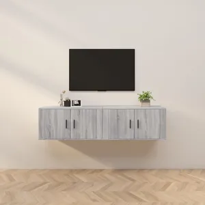 vidaXL Meubles TV muraux 2 pcs sonoma gris 80x34,5x40 cm pas cher