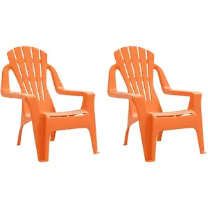 Comparateur de prix : vidaXL Chaises de jardin pour enfants lot de 2 orange 37x34x44 cm PP