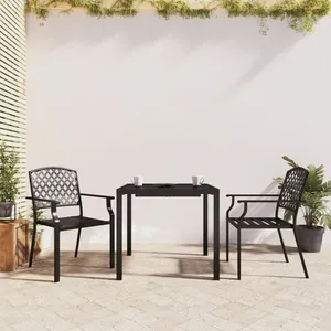 vidaXL Ensemble à manger de jardin 3 pcs anthracite acier pas cher