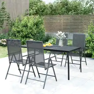 vidaXL Ensemble à manger de jardin 5 pcs anthracite acier pas cher