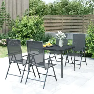 vidaXL Ensemble à manger de jardin 5 pcs anthracite acier pas cher